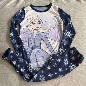 ClimateRight by CuddlDuds Navy Snowflake Frozen Elsa Pajama Set - S